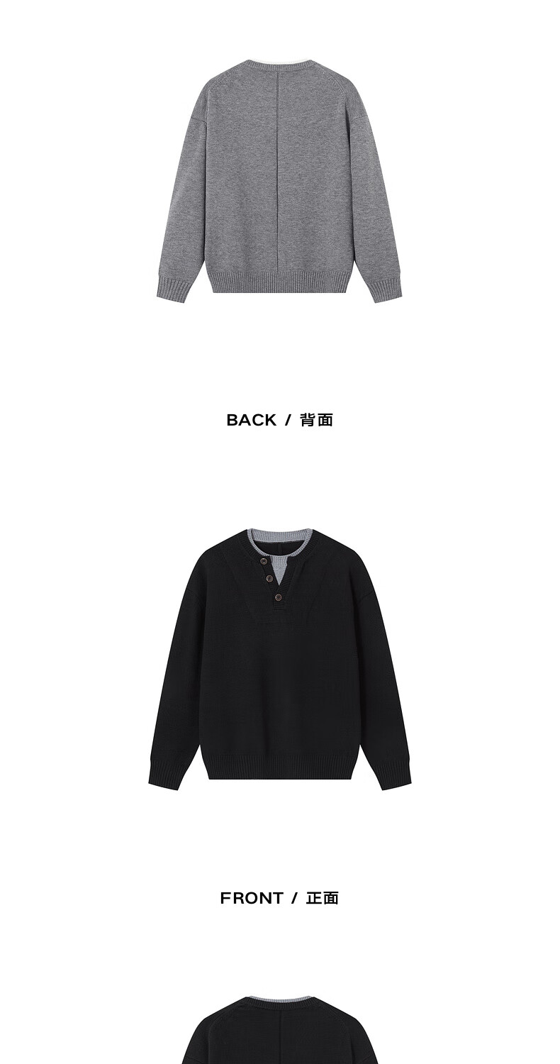 Earl Zuoer Wool Blend Two-in-One Henry Collar Autumn 2025 Long Sleeve Knit Base Shirt Men's Colorblock Sweater 31