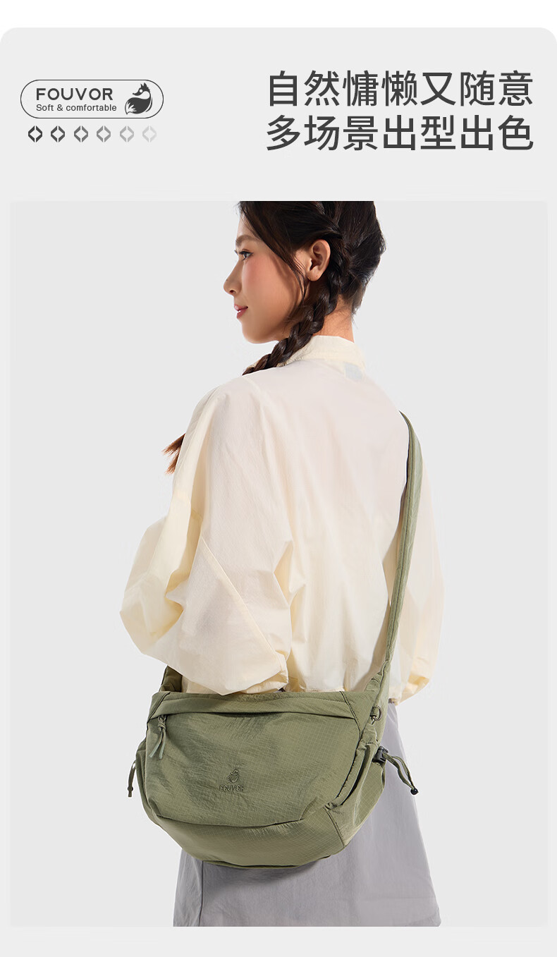 FOUVOR Fashion Crossbody Bag for Women New Large Capacity Shoulder Bag Lightweight Versatile Casual Canvas Bag Green 9