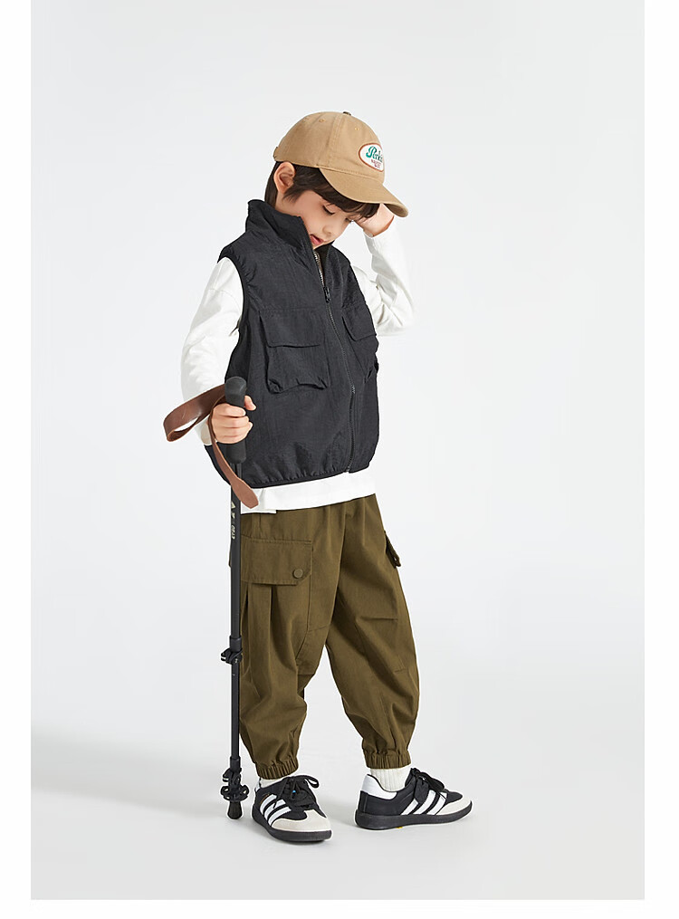 Duoduo Boys Workwear Vest 2025 Spring Autumn Children's Outdoor Functional Style Waistcoat Stylish Jacket for Older Kids 7