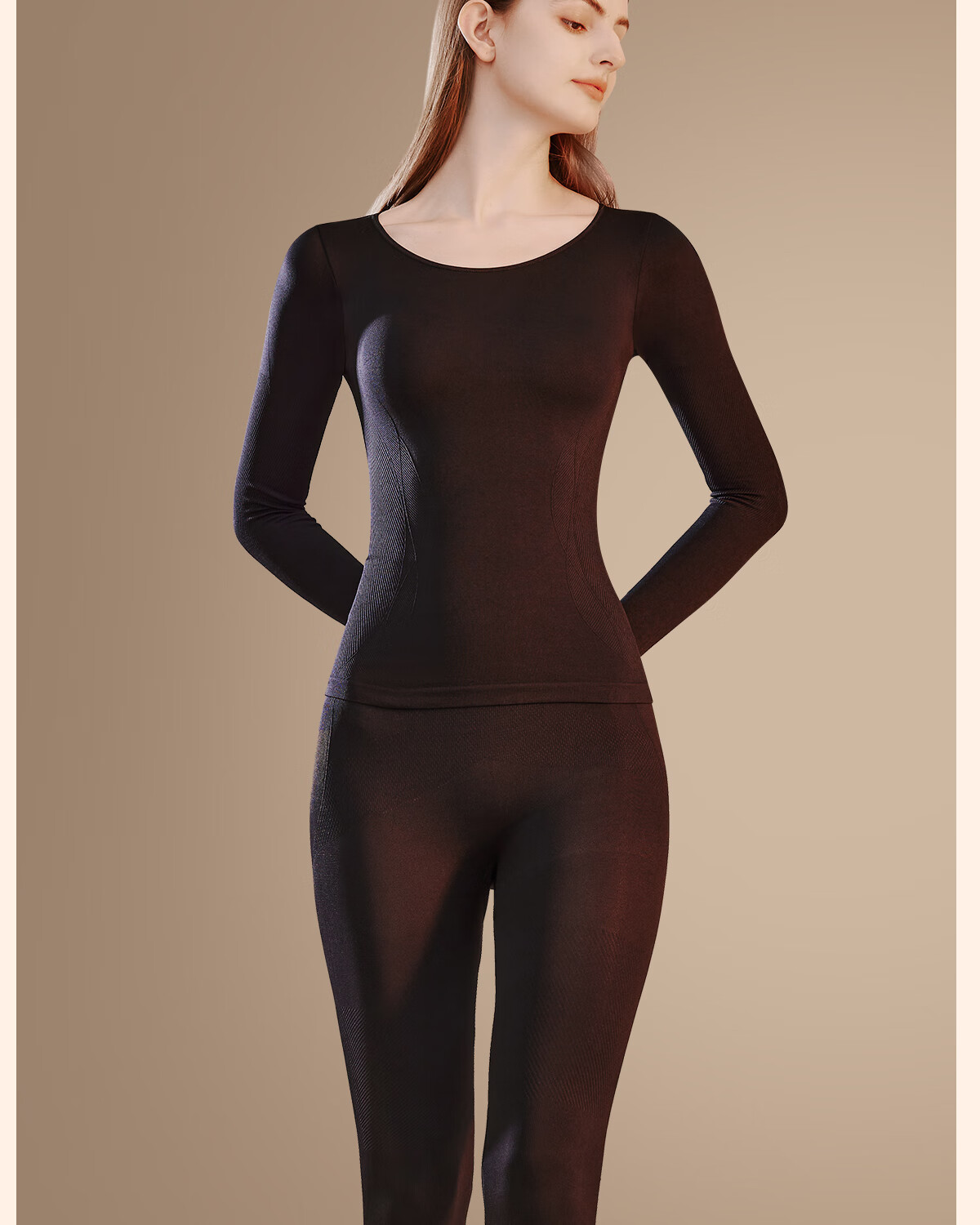 GRACEWELL Women's Thermal Underwear Slim Fit Seamless Autumn Winter Base Layer Set White L 9