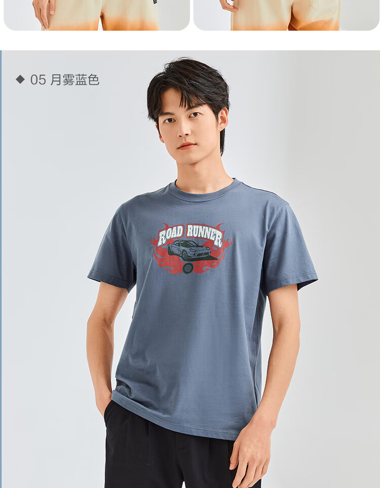 【佐丹奴t恤】佐丹奴giordano男装 t恤棉质复古车反光印花圆领短袖t恤