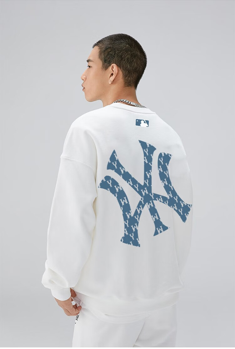 mlb 洋基队nyhoue 22年秋季新款男女圆领卫衣ny大标老花宽松休闲