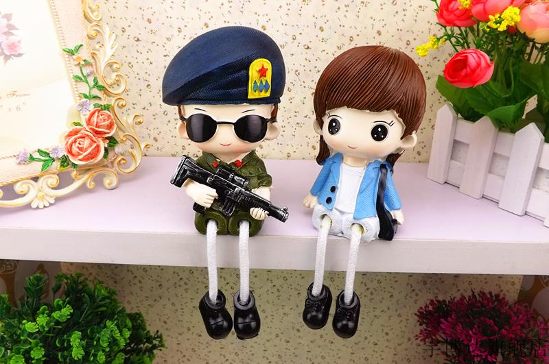 【京选优品】小人偶陶瓷娃娃摆件生日礼物陶瓷 可爱女孩公仔小人情侣