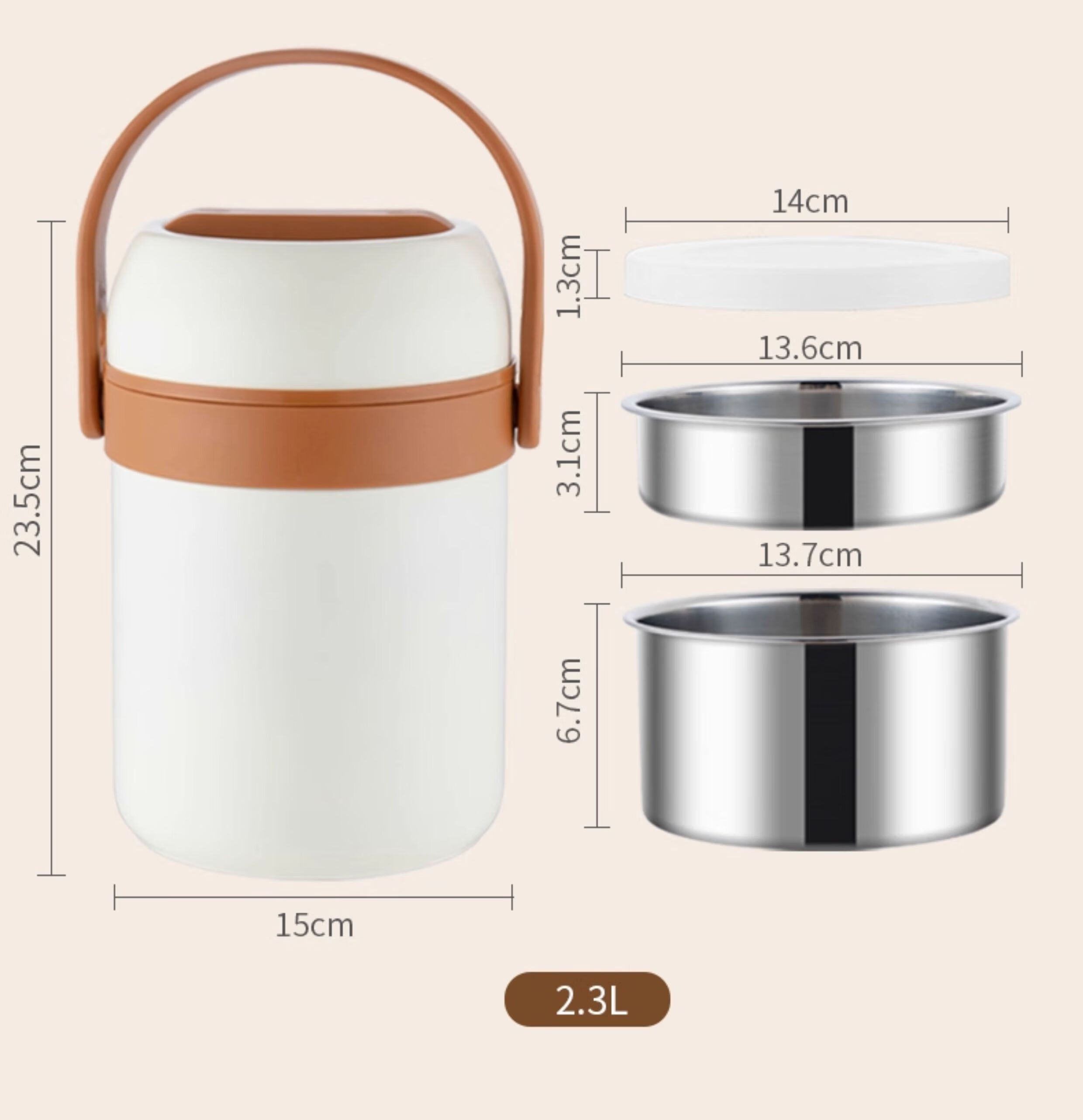 GuofenG Insulated Lunch Box Sleeve Winter 24-Hour Long-Lasting Insulation Large Capacity 304 Antibacterial Insulated Pot 2.1L 7