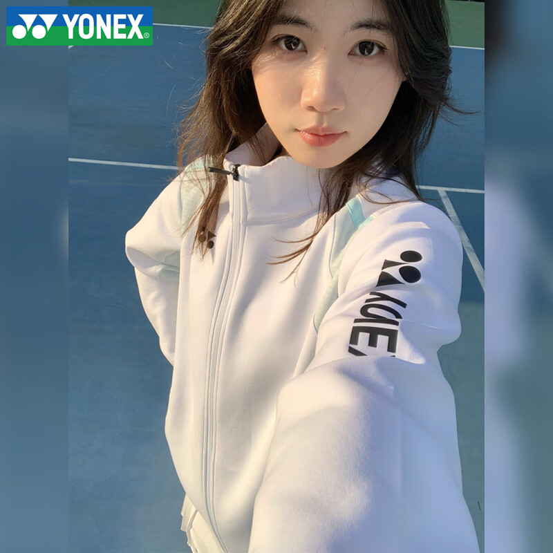 YONEX Autumn Winter Badminton Long Sleeve Hoodie Jacket Sportswear Men’s 150094BCR White L 8