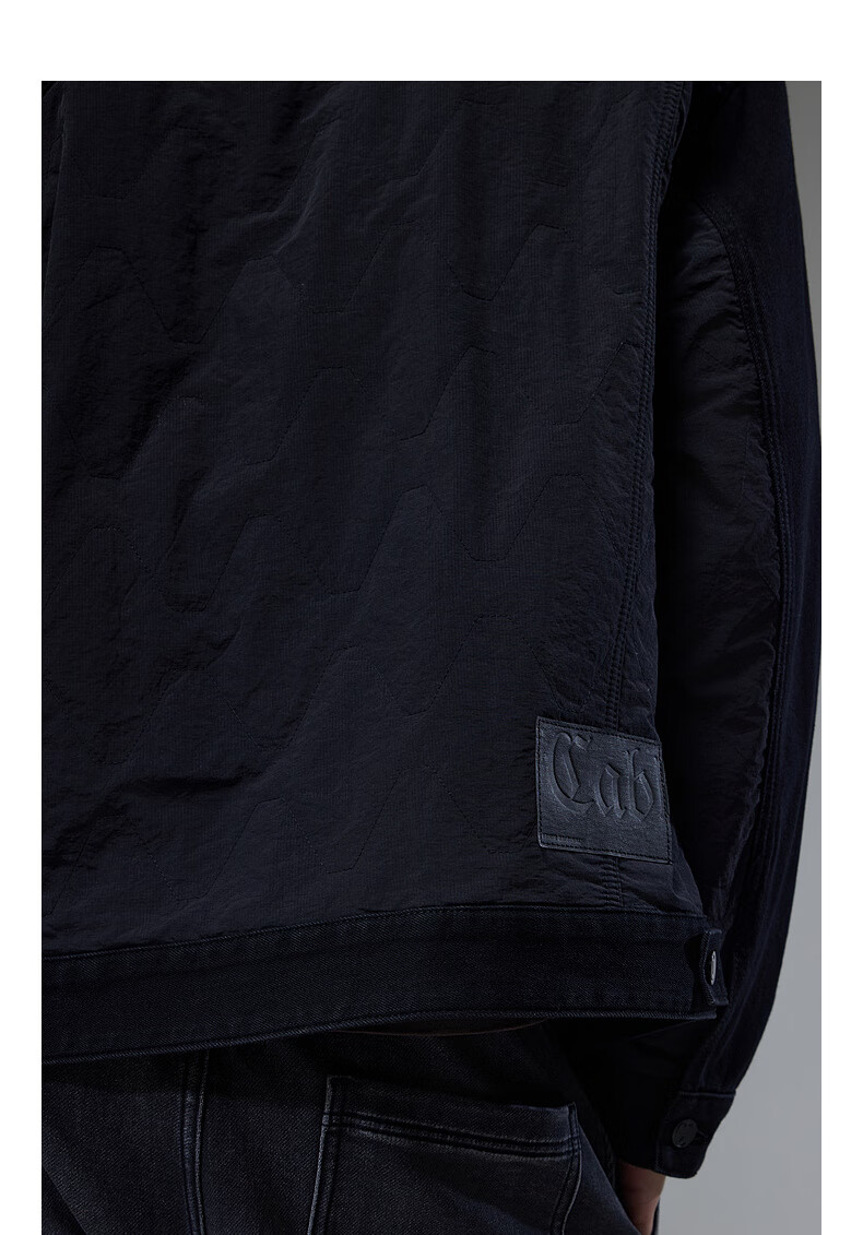 CABBEEN Black Bull D9 Men's Jacket Double-Fabric Splicing Skin-Friendly Comfortable Casual Commuter Autumn Denim Jacket 6