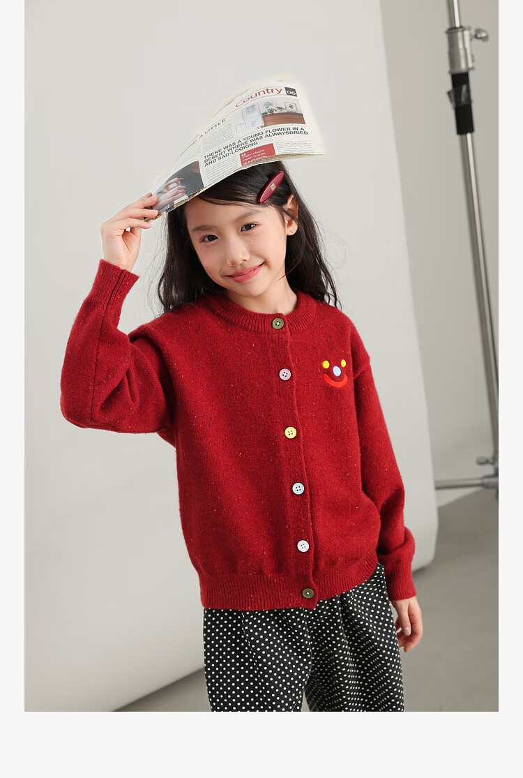 LUSON Chen Dazhu Girls' Knit Cardigan Autumn 2025 New Big Kids Fashion Children's Sweater 5