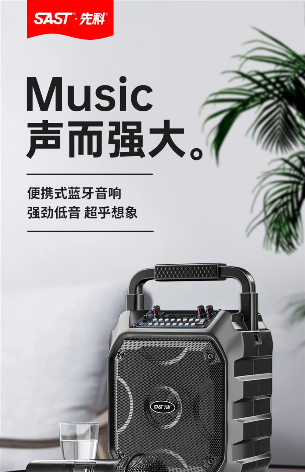 索尼(sony) sony/索尼广场舞音响户外唱k歌手提移动便携式重低音自带