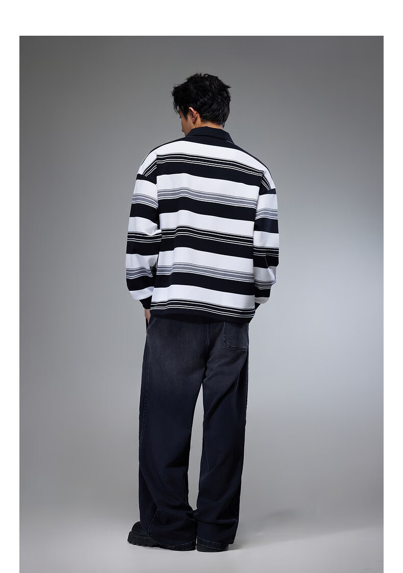 CABBEEN [Textured Striped] Men's Sweatshirt with Creative Patchwork Pocket Design, Skin-Friendly And Breathable Autumn Long-Sleeve Sweatshirt 10