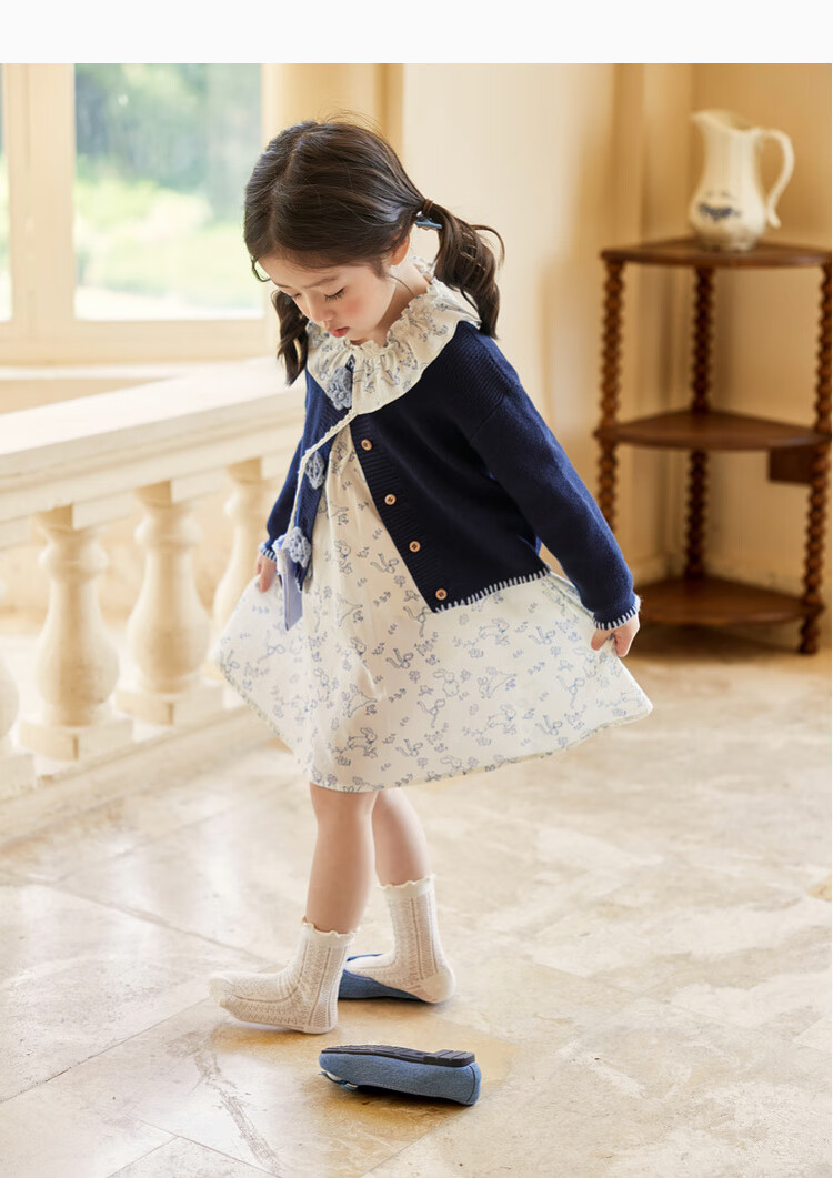 LUSON Little O Treasure Okids Children's Clothing Forest Style Set Girls 2025 Autumn Corduroy Suspender Skirt 27