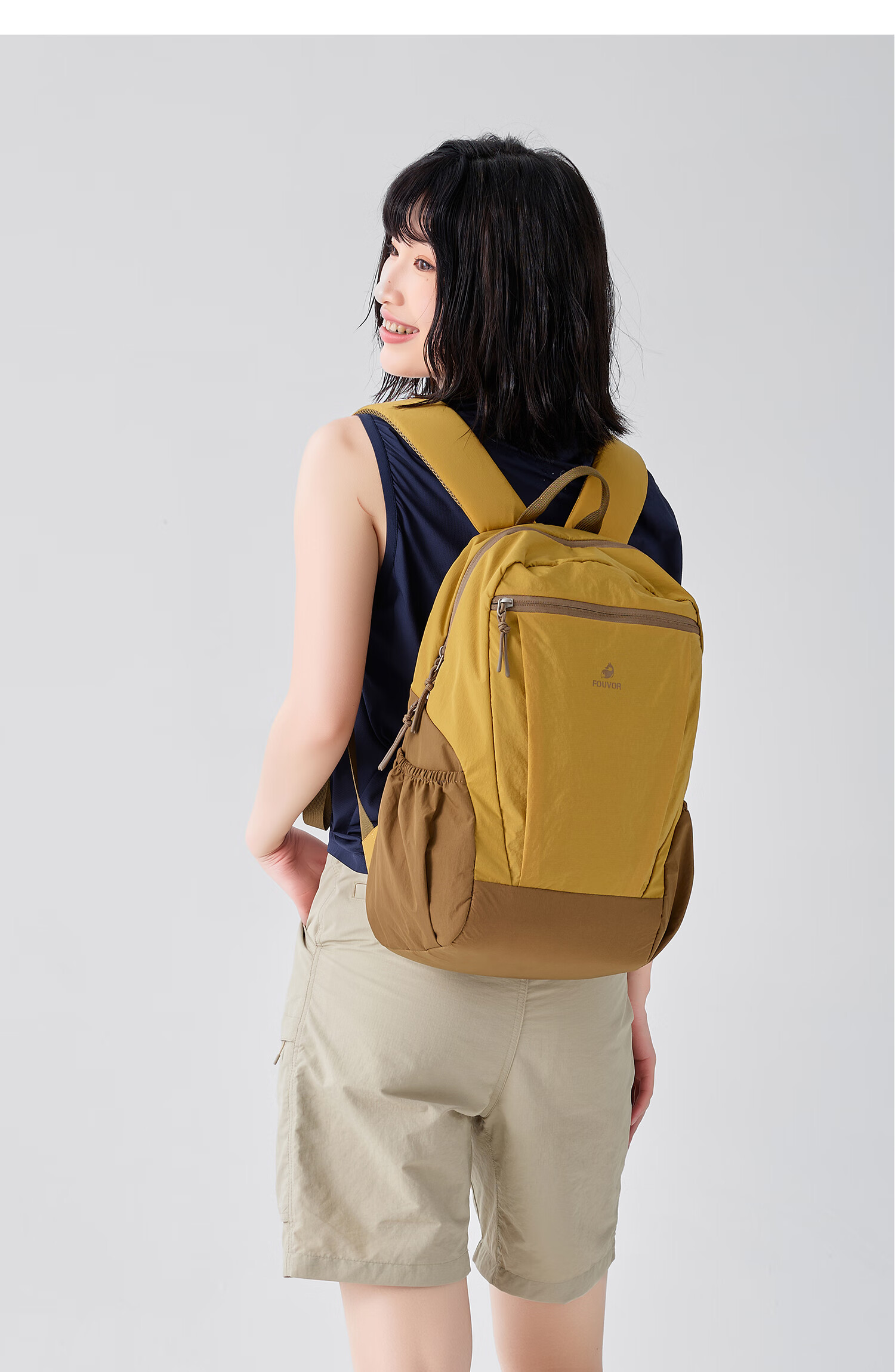 FOUVOR Firefox Lightweight Casual Women's Backpack Outdoor Large Capacity Travel Hiking Mountaineering Bag Rock Gray 3