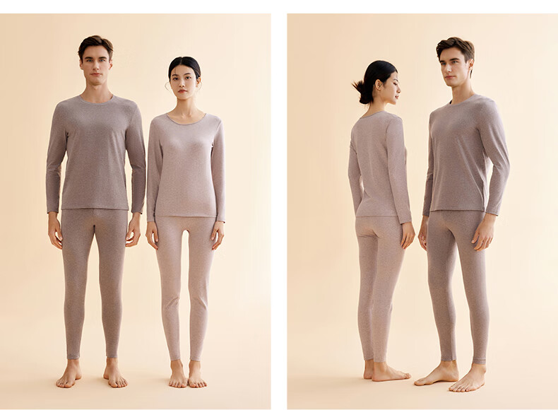 Three-Needle Thermal Underwear Men Xinjiang Long-Staple Cotton Men's Autumn Shirt and Pants Fleece Basic Base Layer Cotton Sweater Women's Couple Set 34