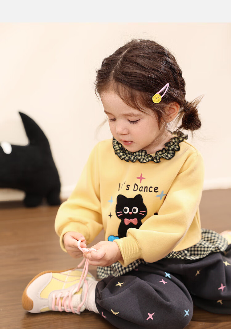 LUSON Little O Dad Baby Girl Sweatshirt Autumn Outfit 2025 New Cartoon Long Sleeve Baby Clothes 17