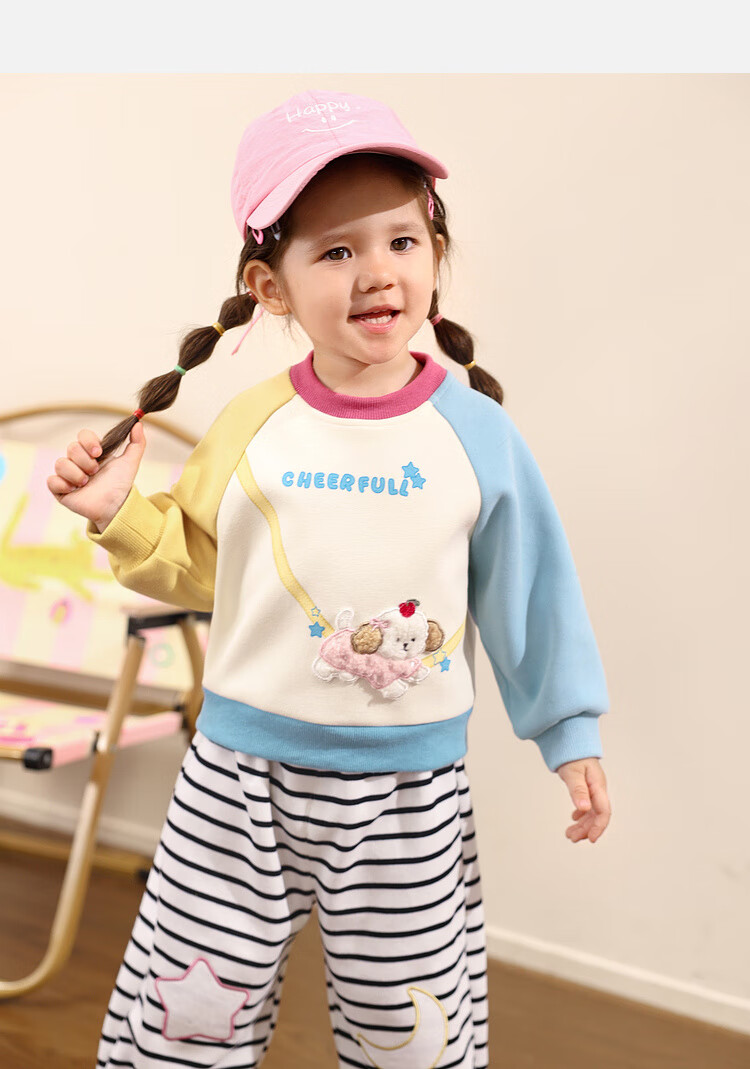 LUSON Little O Dad Baby Girl Toddler Raglan Sleeve Autumn Cartoon Cute Casual Sweatshirt New Year Outfit 20