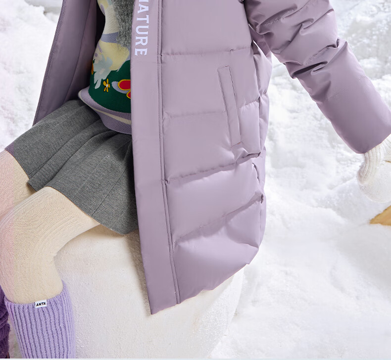ANTA Kids Down Jacket Unisex Winter 2025 Warm Fleece-Lined Four-Protection Mid-Length Down Coat A72547980 6