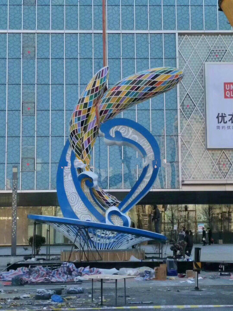 不锈钢雕塑定制大型户外广场城市校园景观金属标志抽象铁艺装饰品【图片价格品牌评论】-京东