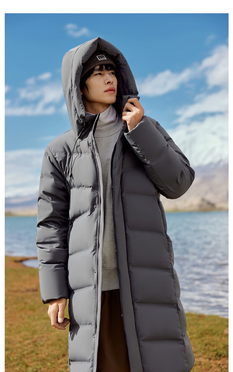 SNOWFLYING [Cheng Yi Same Style] [Goose Down] [Unisex] H-Fit Long Sports Hooded Down Jacket Outdoor 8