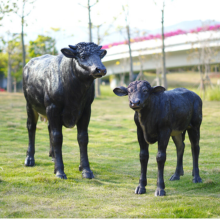 纳知轩大型户外仿真水牛雕塑摆件室外园林景观农场草坪装饰假的动物