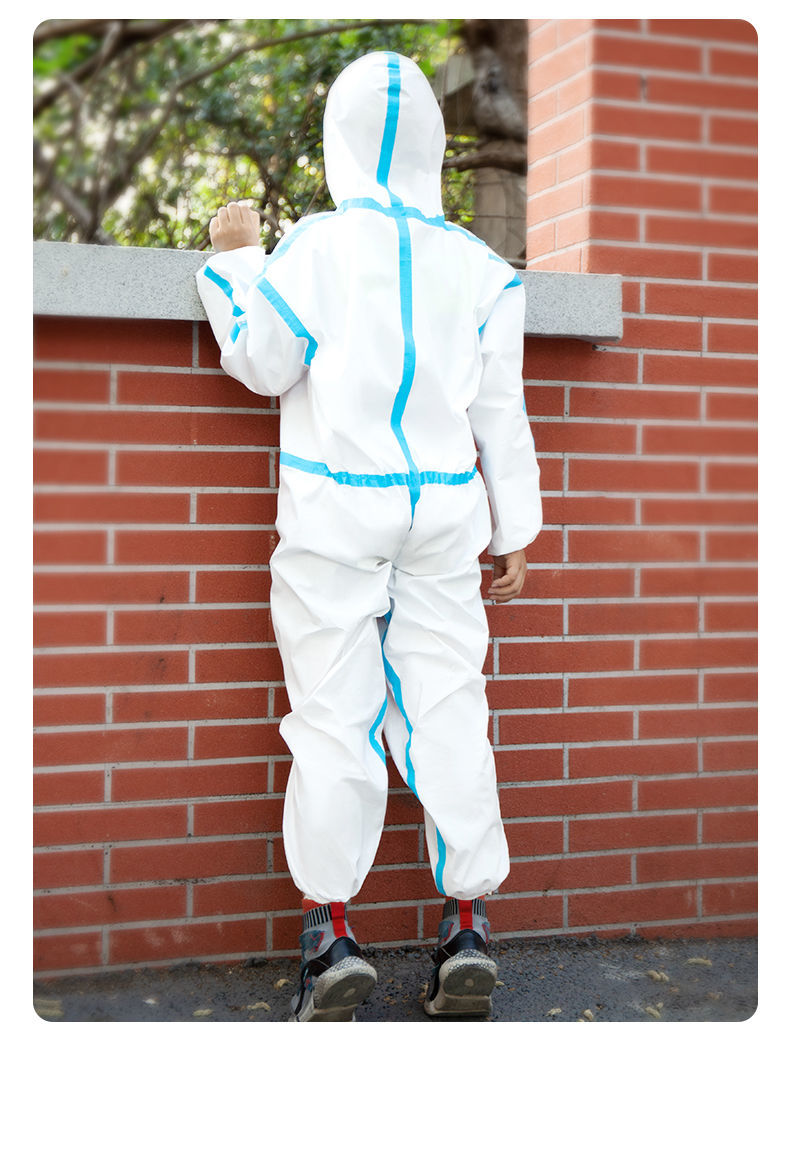 妙灵安男女儿童小孩防护服隔离衣一次性连体带帽全身 儿童医用贴条