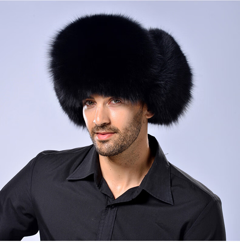 狐狸皮草帽子男冬中老年雷锋帽貉子毛东北冬天保暖皮草真1皮棉 真1皮