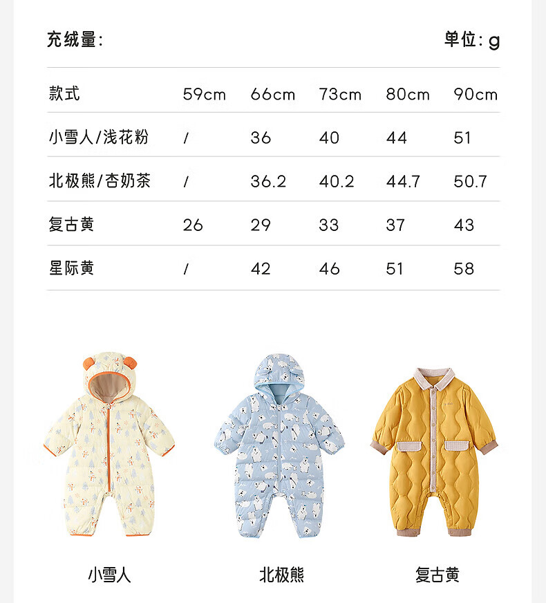 YEEHOO Baby Hooded Down Jumpsuit Autumn Winter Nano Antibacterial Lightweight Infant One-Piece Winter Outerwear 9