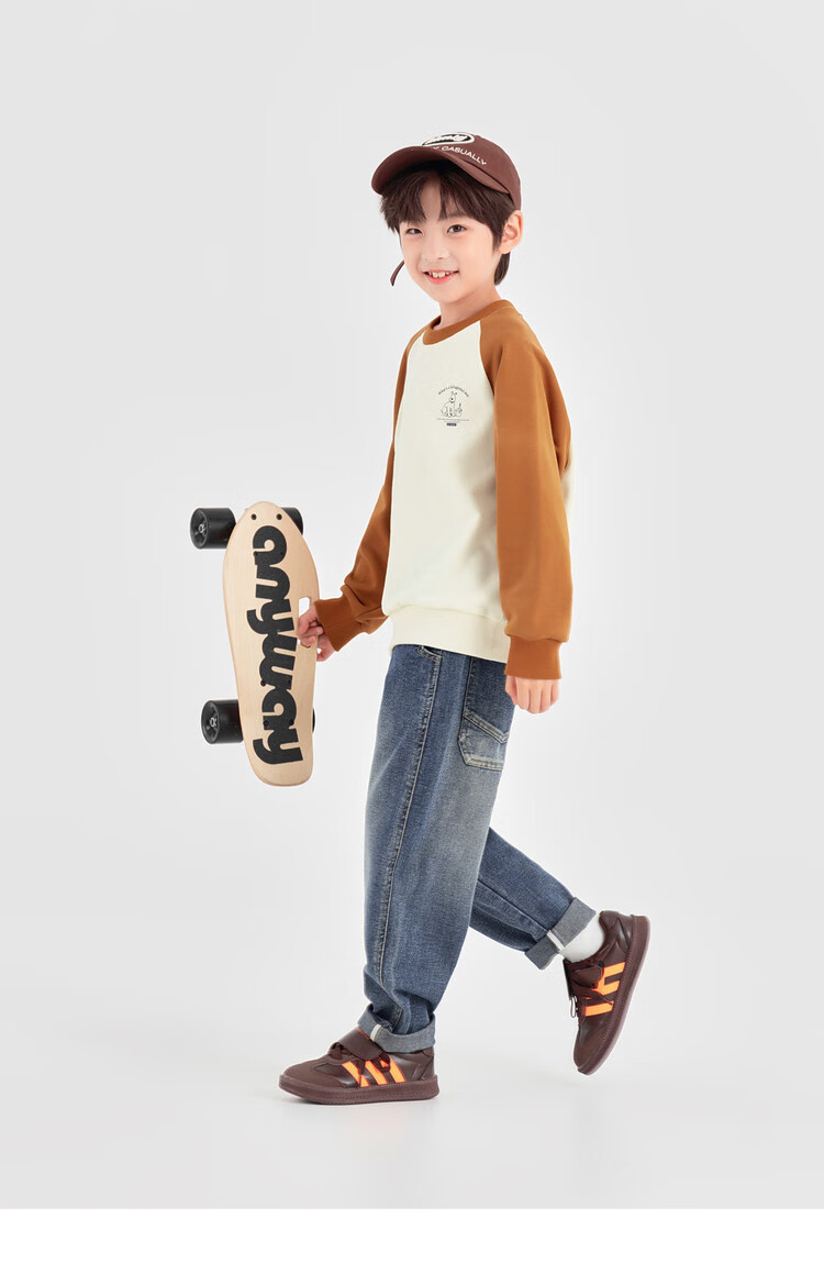 Duoduo Boys Sweatshirt Kids Autumn 2025 New Colorblock Raglan Sleeve Loose Casual Pullover Top 30