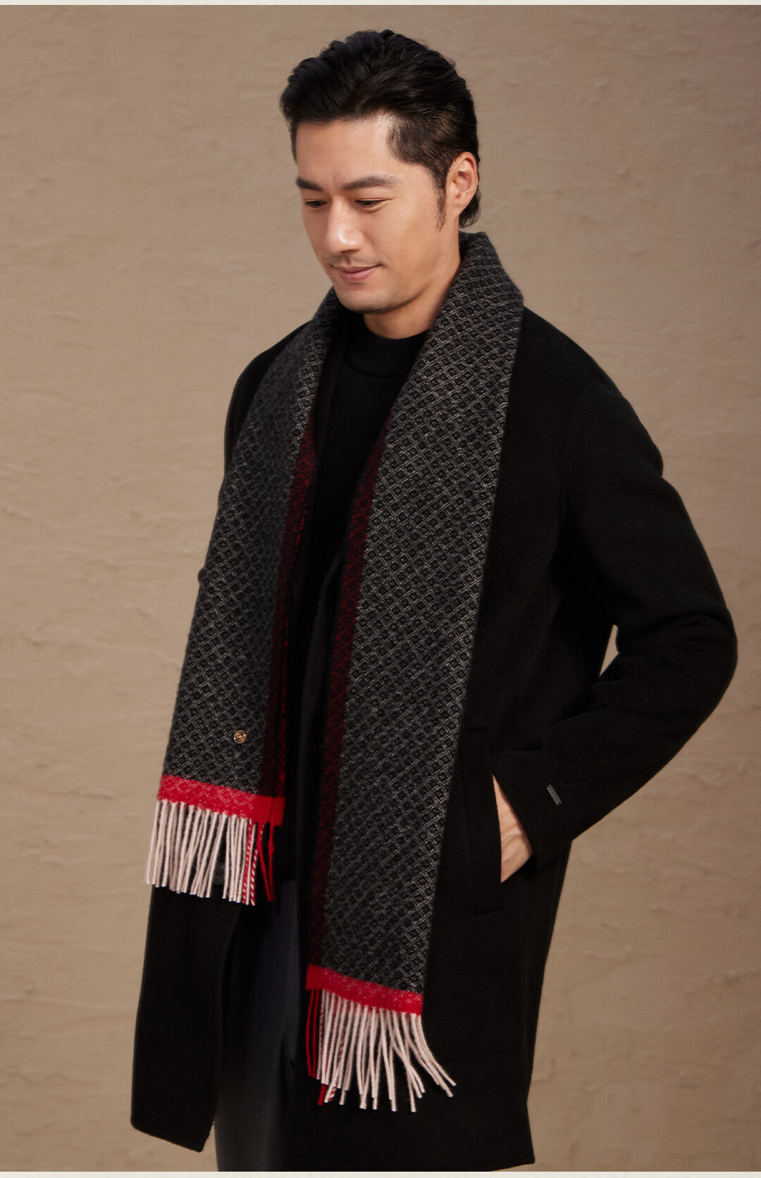 Shanghai Story 100% Wool Scarf Couple Birthday Gift Shawl New Year Gift Box Simple Warm Red Neck Warmer 7
