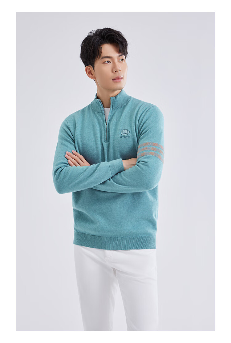 Laxdn Men's Knit Sweater, Autumn And Winter Warmth, Skin-Friendly Fabric, Acrylic Heat-Generating, Elastic Slim-Fit Casual Versatile Sweater, Off-White 3XL 4