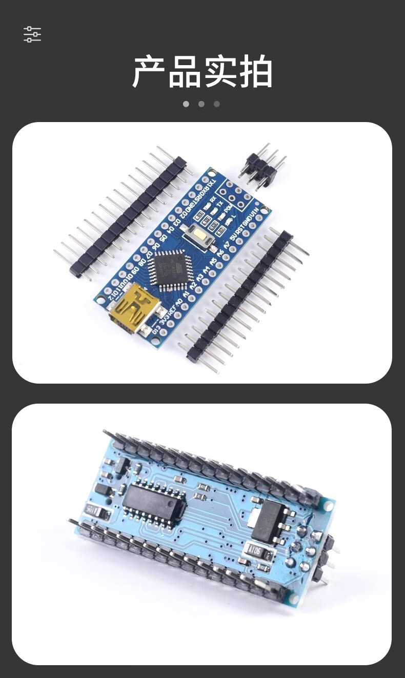 ZAVE Arduino Nano Uno Development Board Kit TYPE-C Interface Blue Board with Solder Pin Header (328P Chip) Upgraded ATmega328P Microcontroller Mainboard 4