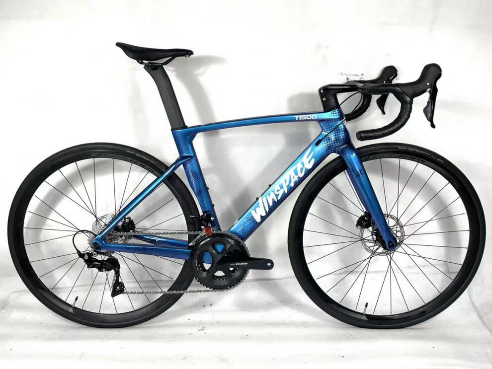银贝斯公路车winspace t1500d银贝斯油碟公路车105碳纤维公路车架前叉