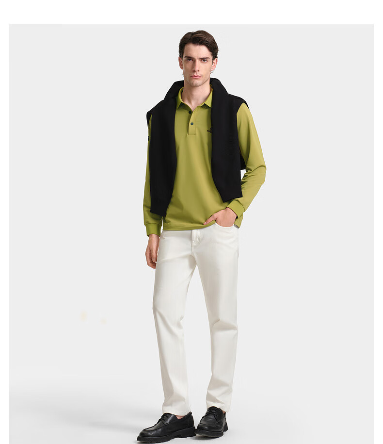 Biyinlefen [Dry Touch Pique] 2025 Autumn New Men's Skin-friendly Stretch Soft Textured Collar Long Sleeve Polo Shirt 19