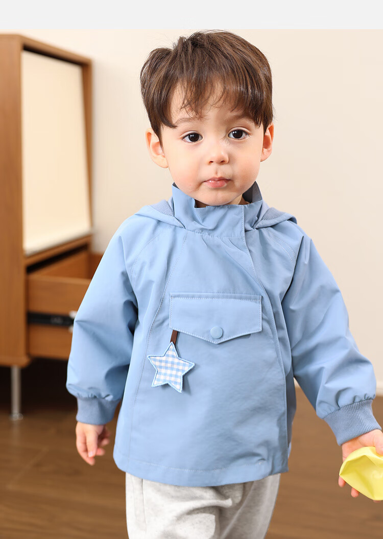 LUSON Little O Dad Boys' Autumn Hooded Star Jacket Cute Baby Boys' Fall Coat with Pointed Hood 20