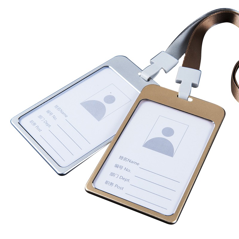 仓梵铝合证件套卡套竖式工作牌胸卡职位胸牌员工牌套企业单位可定制