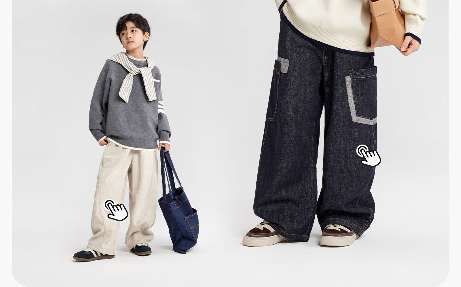 Zuo Xi Boys Sweater Autumn Winter Children's College Style Knitwear 2025 New Big Kids Winter Clothes Gray 130 5