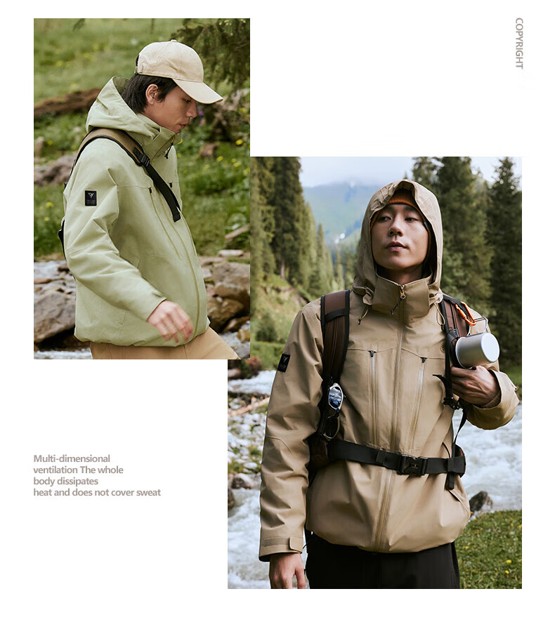 TECTOP Three-in-One Waterproof Hard Shell Jacket with Fleece Liner for Men Mountaineering 3