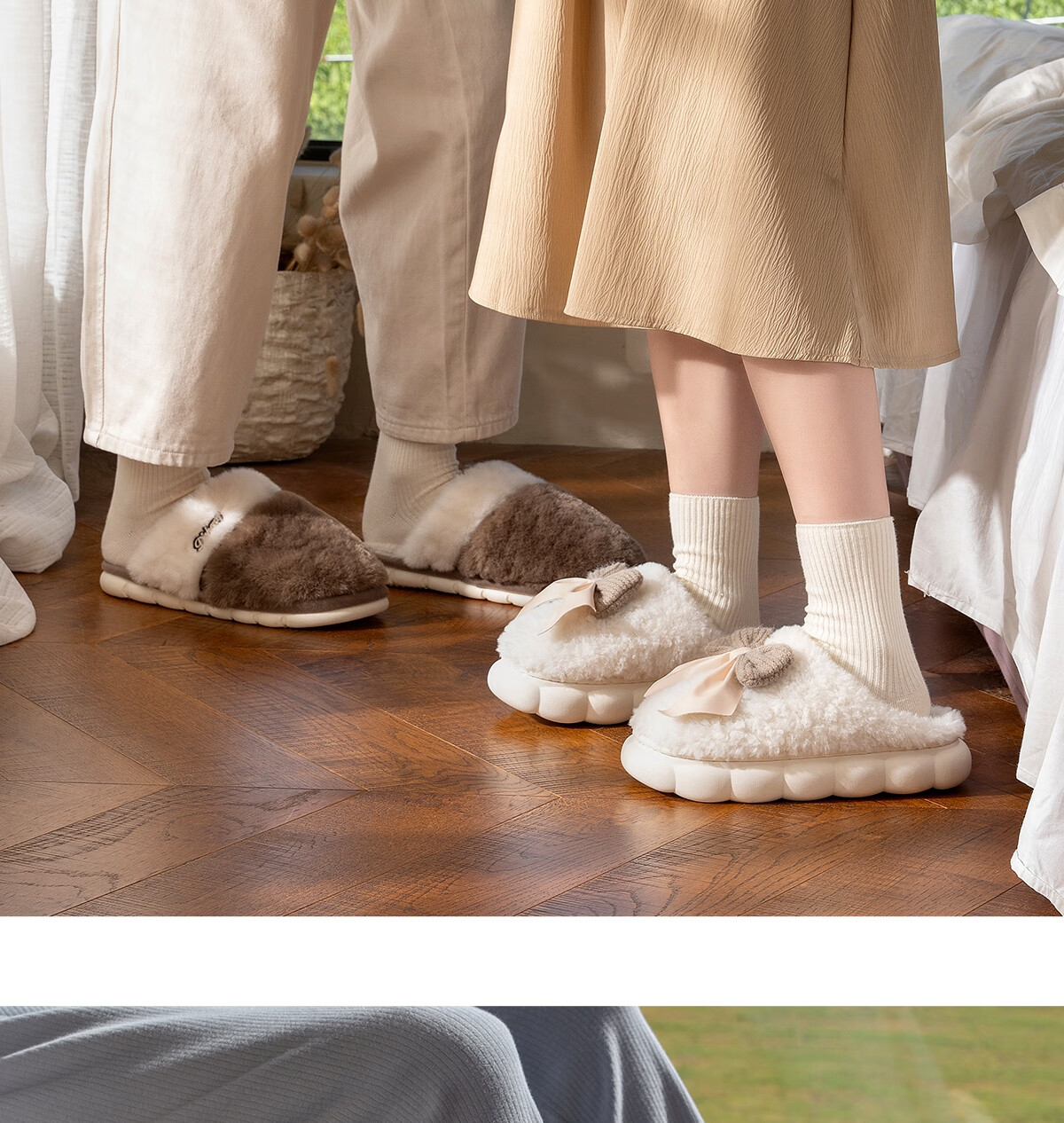 Runrou Cotton Slippers for Women, Autumn And Winter Thick-Soled Non-Slip Fleece-Lined Warm 2025 New Style Indoor Home Winter Use 7