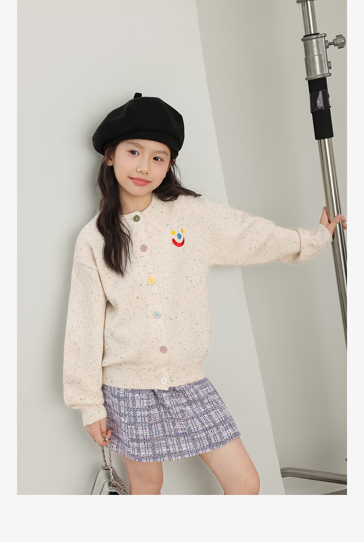 LUSON Chen Dazhu Girls' Knit Cardigan Autumn 2025 New Big Kids Fashion Children's Sweater 10