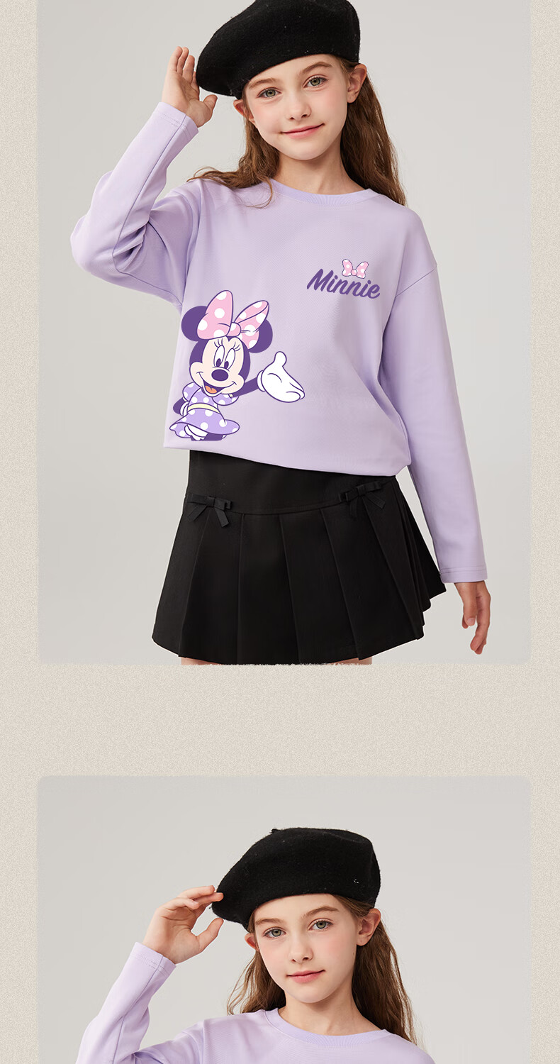 Disney Kids Cotton Long Sleeve T-Shirt 2026 Spring New Cute Girls Top Stylish Boys Base Shirt 7