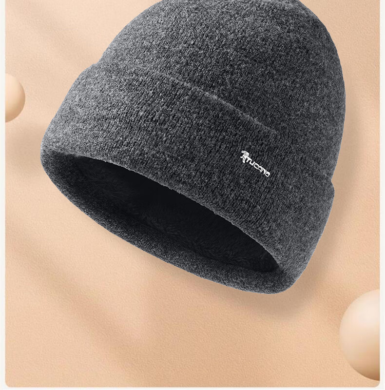Woodpecker Men's Winter Warm Knitted Hat Women's Thickened Ear Protection Outdoor Cycling Fleece Cold Weather Wool Hat 2