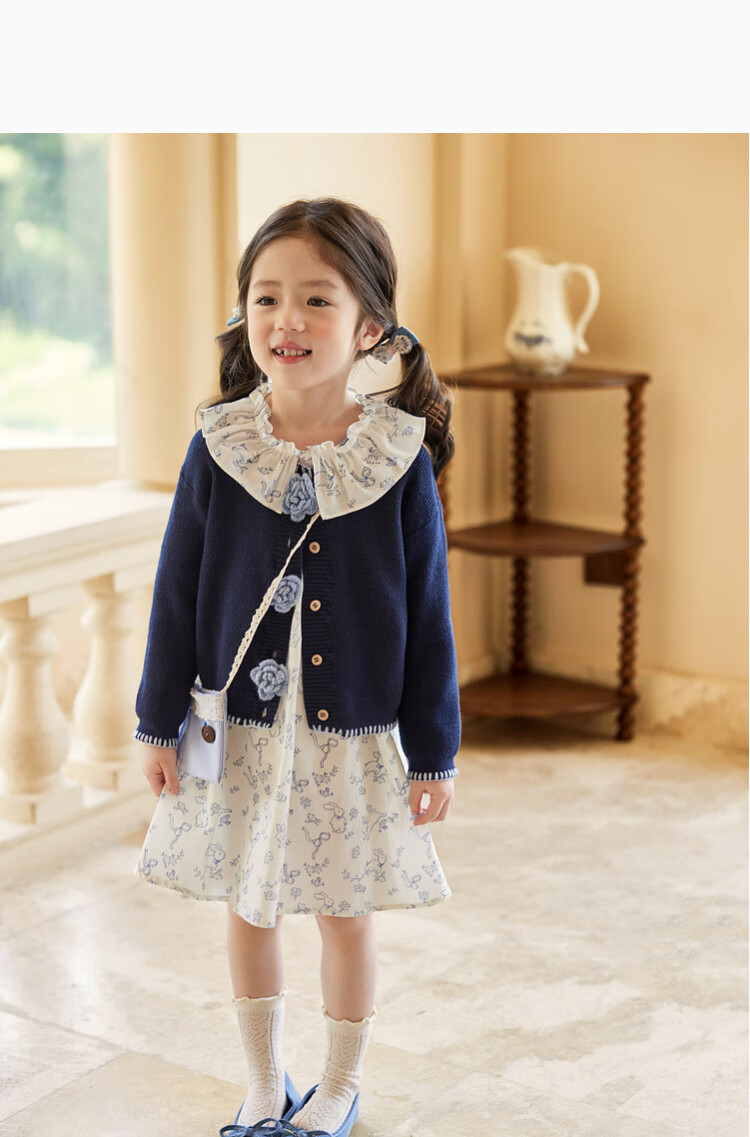 LUSON Little O Treasure Okids Children's Clothing Forest Style Set Girls 2025 Autumn Corduroy Suspender Skirt 28