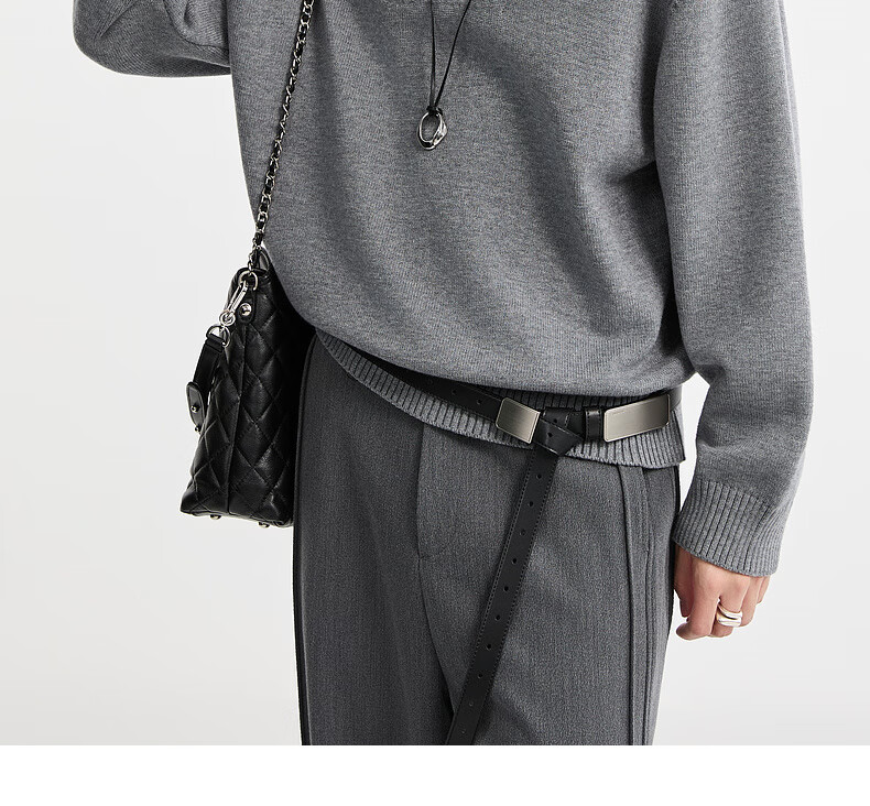 Earl Zuoer Wool Blend Two-in-One Henry Collar Autumn 2025 Long Sleeve Knit Base Shirt Men's Colorblock Sweater 12