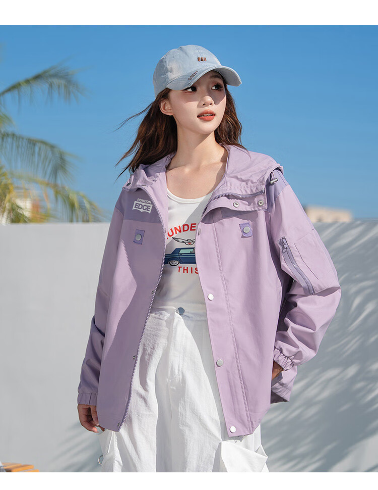 TonLion 2025 Autumn Women's Hooded Patchwork Workwear Jacket 12