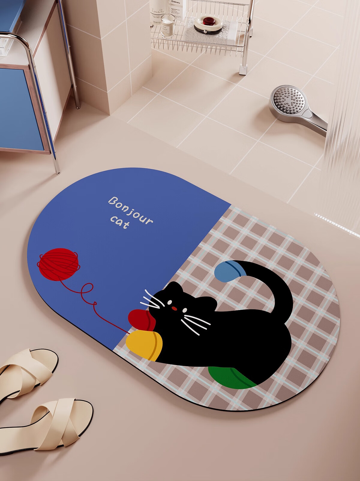 Slow Talk Bathroom Doorway Absorbent Non-Slip Shower Mat Thickened Carpet Toilet Dry Floor Mat 50*80cm 8