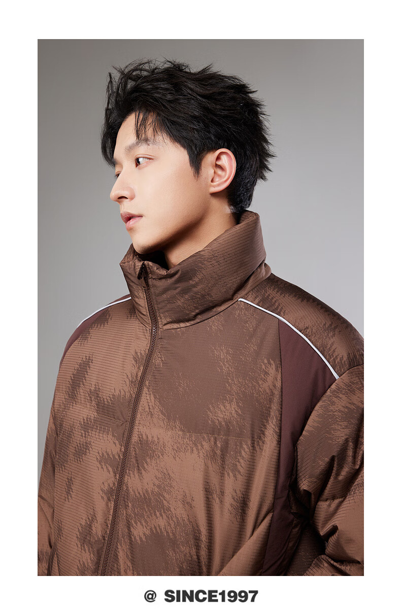 CABBEEN Coffee Graffiti Design Down Jacket Men China Rocket Collaboration Outdoor Colorblock Winter Coat 3