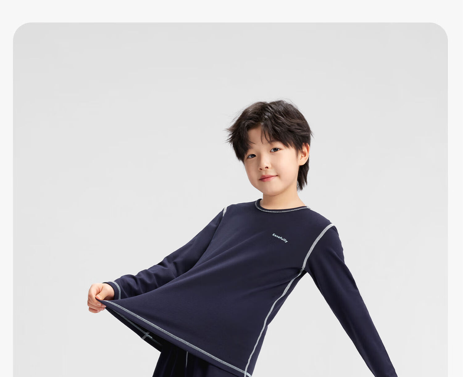 Zuo Xi Children's Thermal Underwear Set Boys and Girls Autumn Clothes 2025 New Homewear Base Layer Navy Blue 160 19