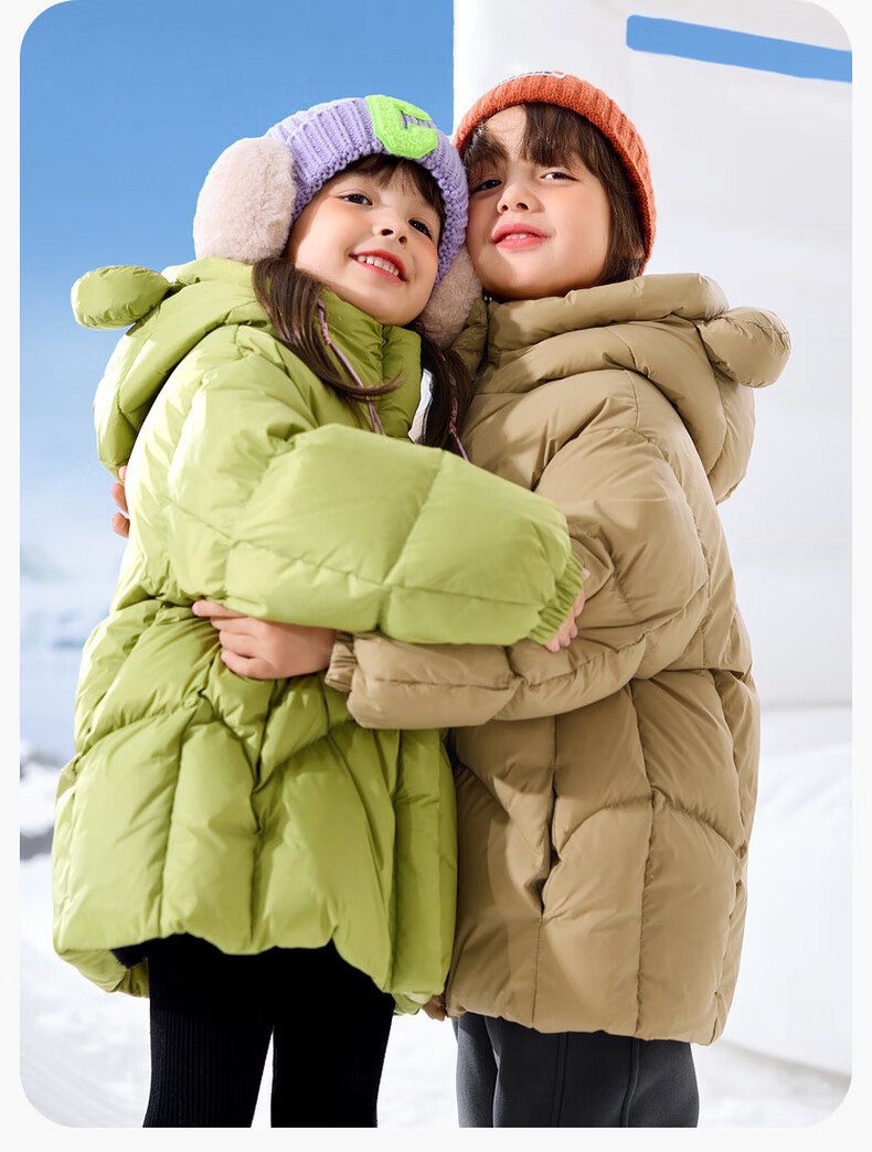 Dudu Home [DuPont Three-Proof] Baby Down Jacket Winter Children's Hooded Coat Boys Warm Clothing Trendy Green 110 11