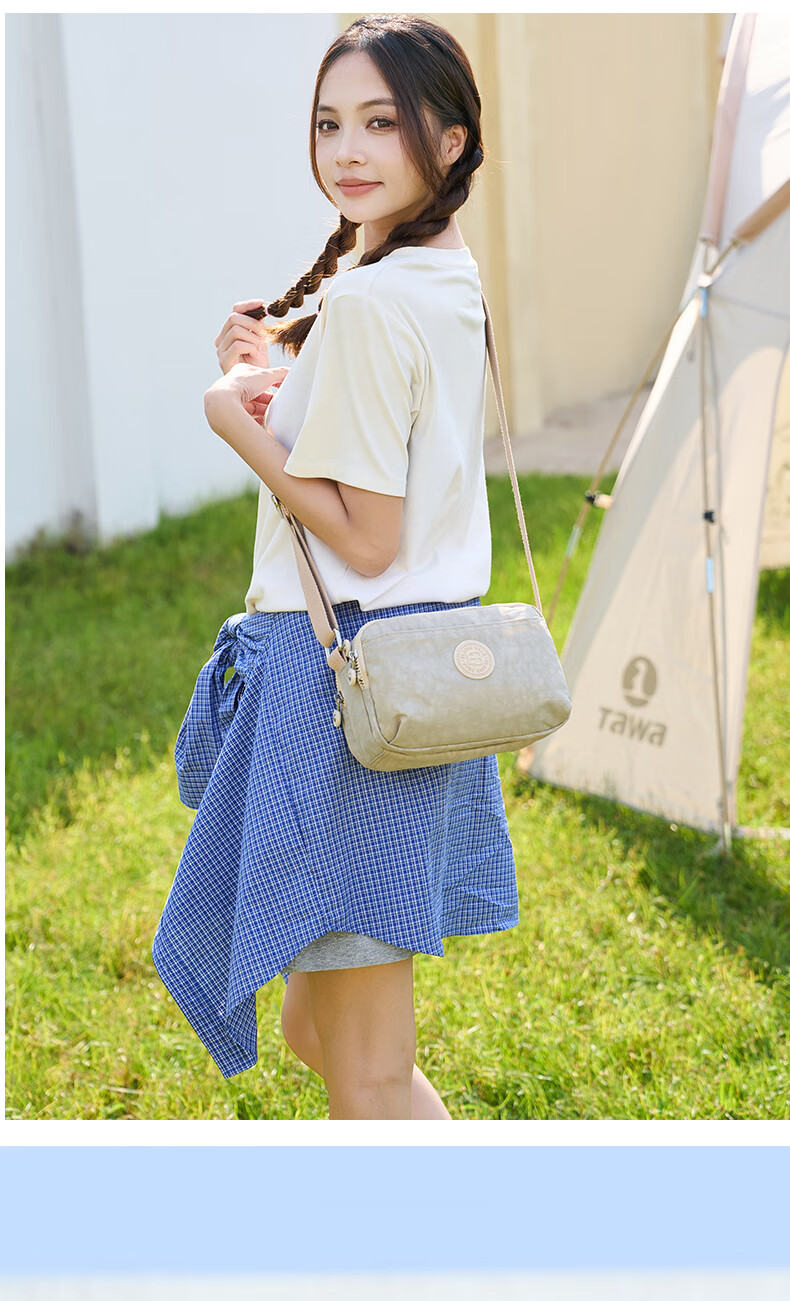 Xiaoxiongyilian Nylon Fabric Bag, Shoulder Crossbody Small Bag, Casual Versatile Water-Resistant Women's Handbag, Lightweight Large Capacity Multi-Compartment Valentine's Day Gift 4