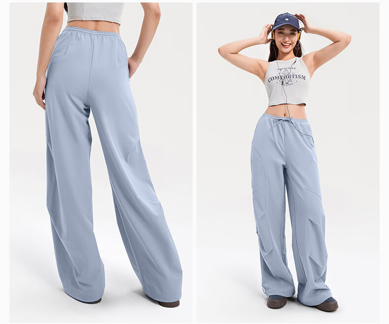 VFU Women's Workwear Quick-Dry Sports Pants New Straight Slim Wrinkle-Resistant Outdoor Hiking Autumn Qinghui Blue L 16