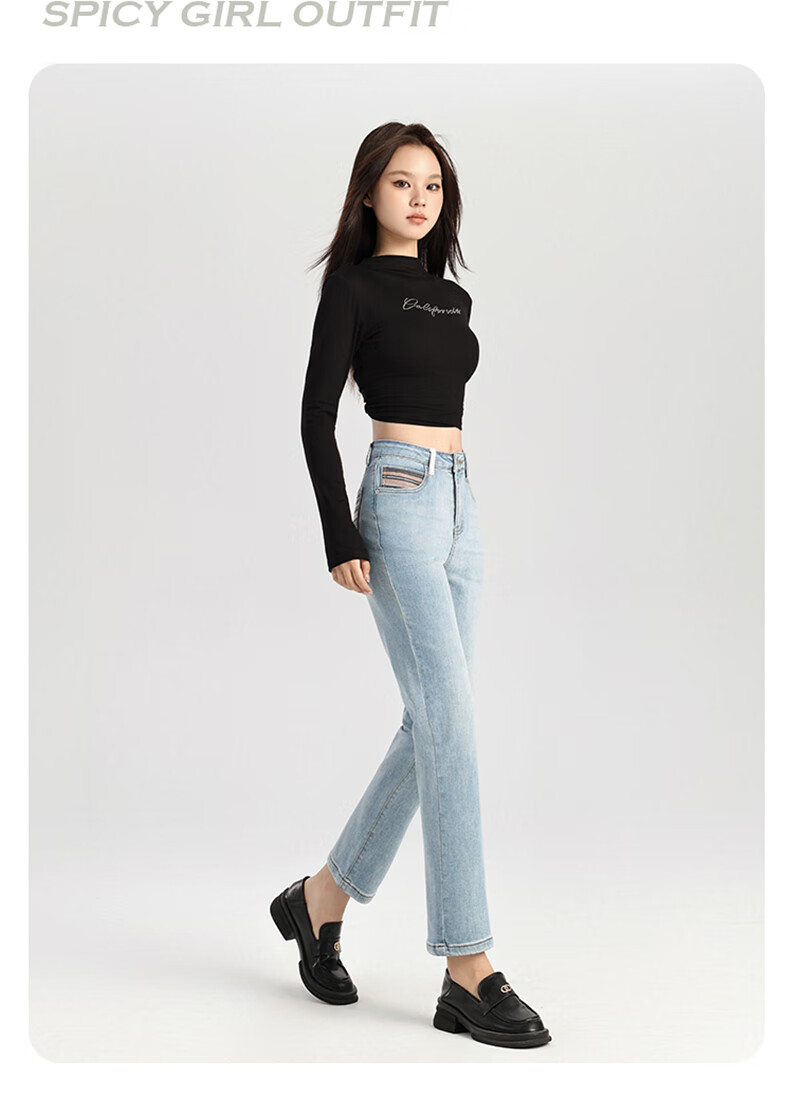 Romon High Waist Wide Leg Jeans Women American Vintage Loose Flared Pants Retro Blue M 17