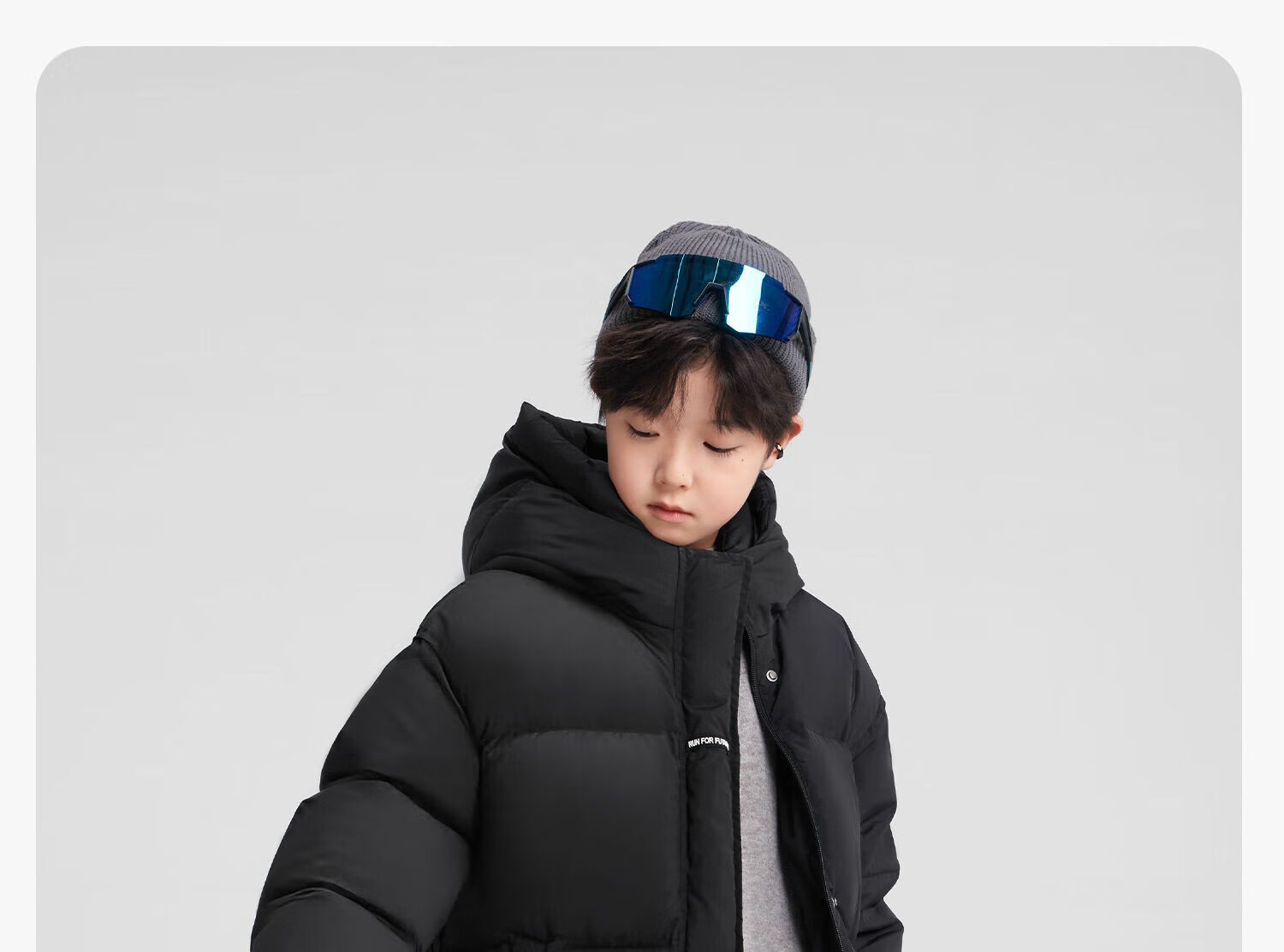 Zuo Xi Boys' Mid-Length Down Jacket Winter Warm Thickened Hooded Coat Red Size 130 New Year Outfit 28